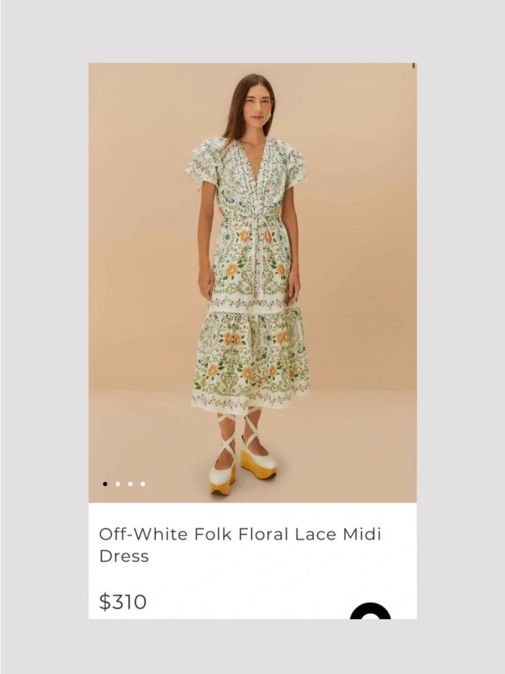 Farm Rio Folk Floral Lace Midi Dress